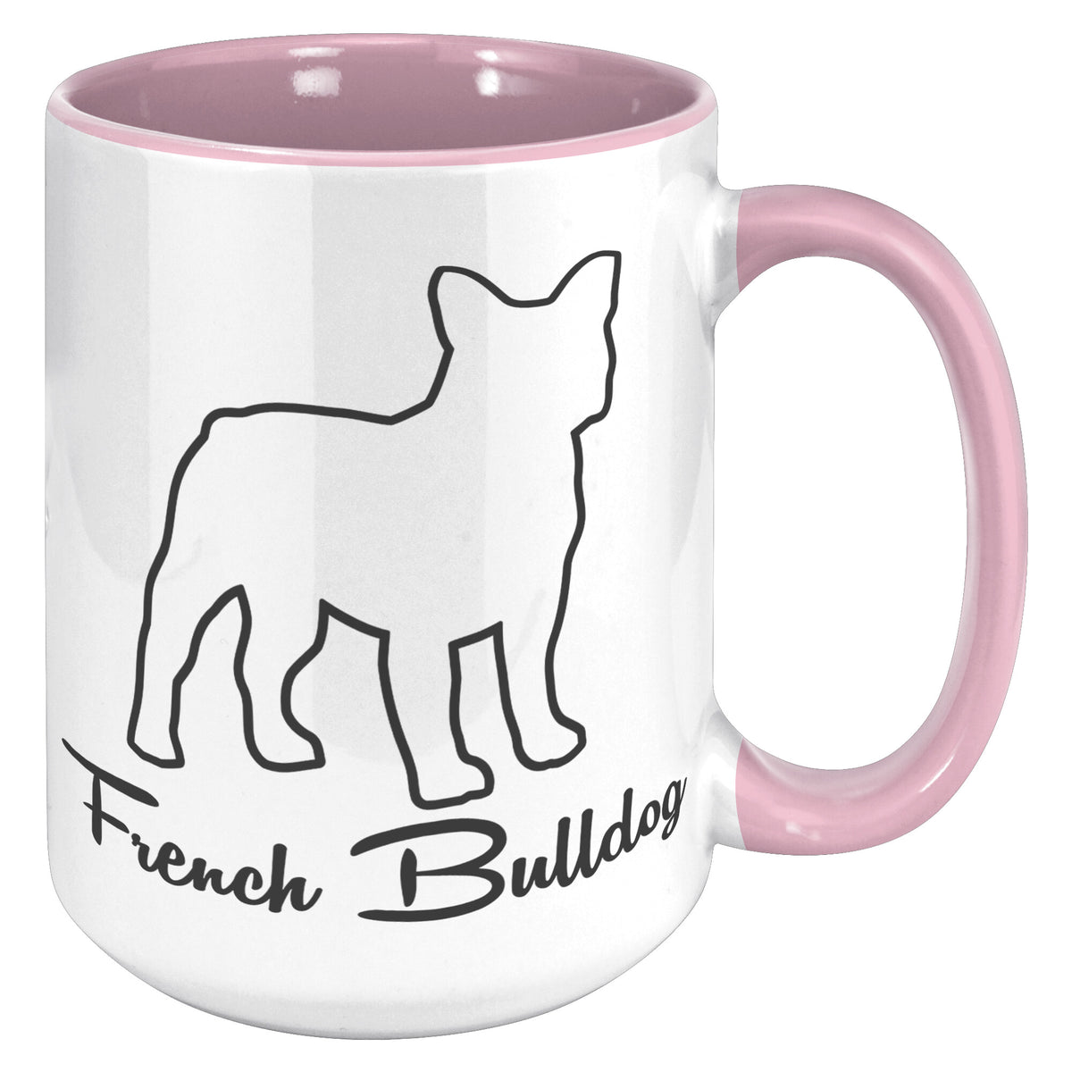 French Bulldog Dog Outlined Silhouette 15oz Accent Mug