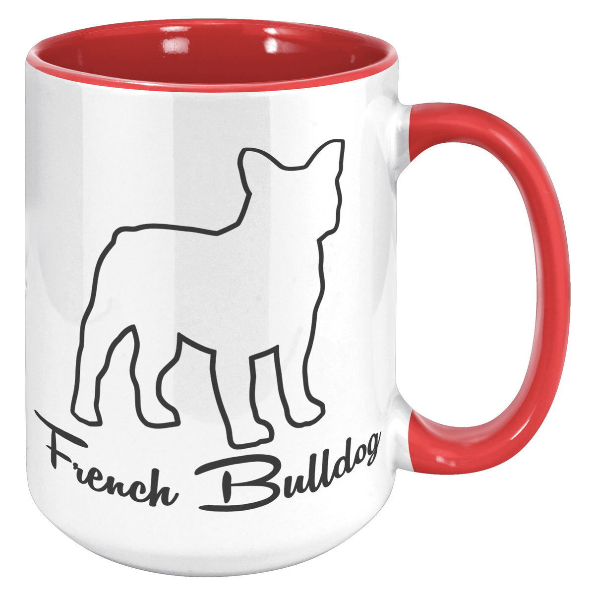French Bulldog Dog Outlined Silhouette 15oz Accent Mug