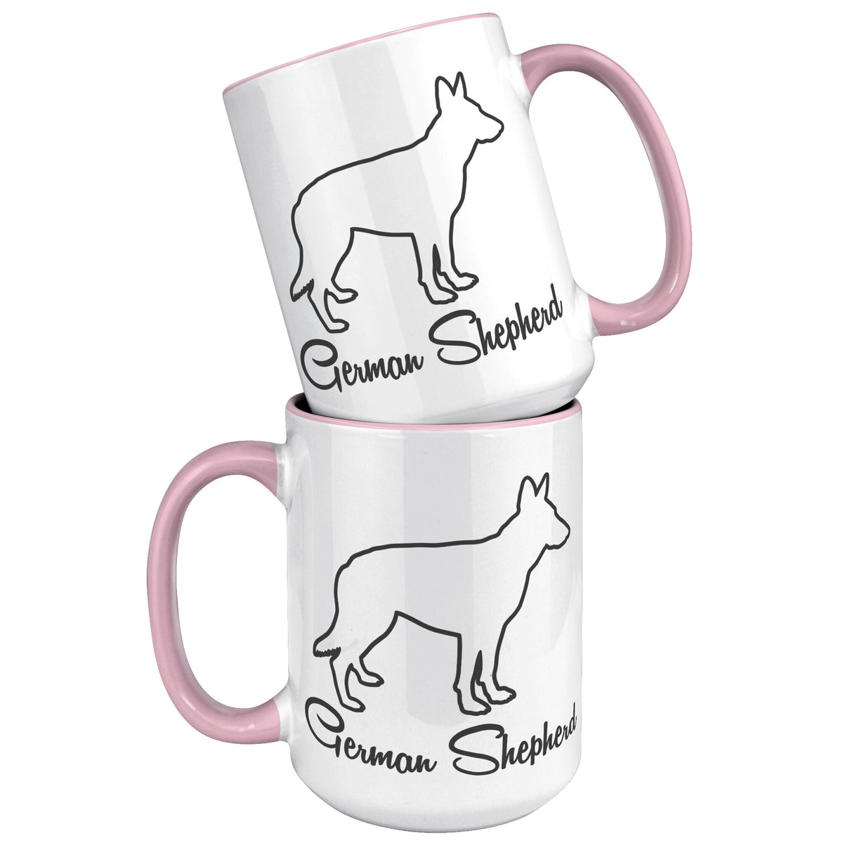 German Shepherd Dog Outlined Silhouette 15oz Accent Mug