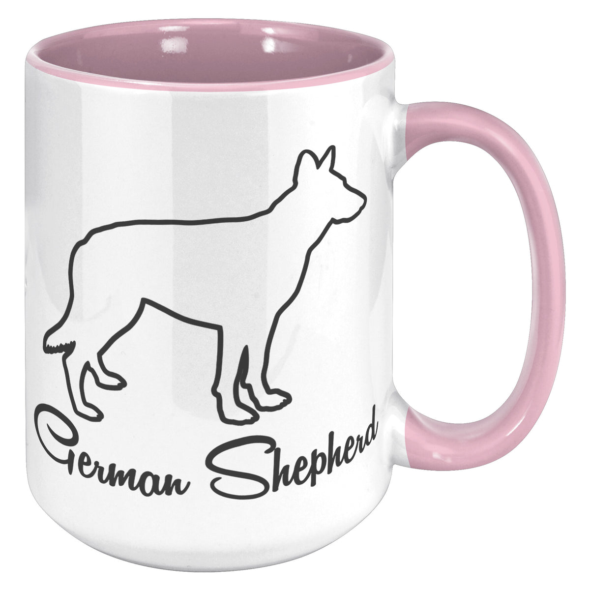 German Shepherd Dog Outlined Silhouette 15oz Accent Mug