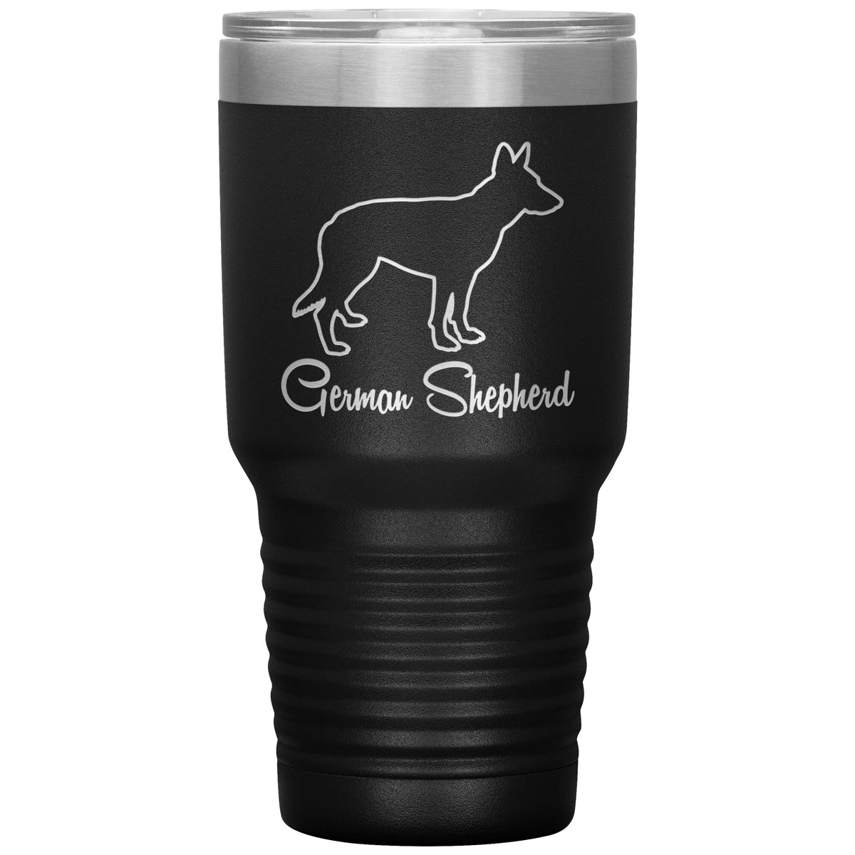 German Shepherd Dog Outlined Silhouette 30oz Insulated Tumbler