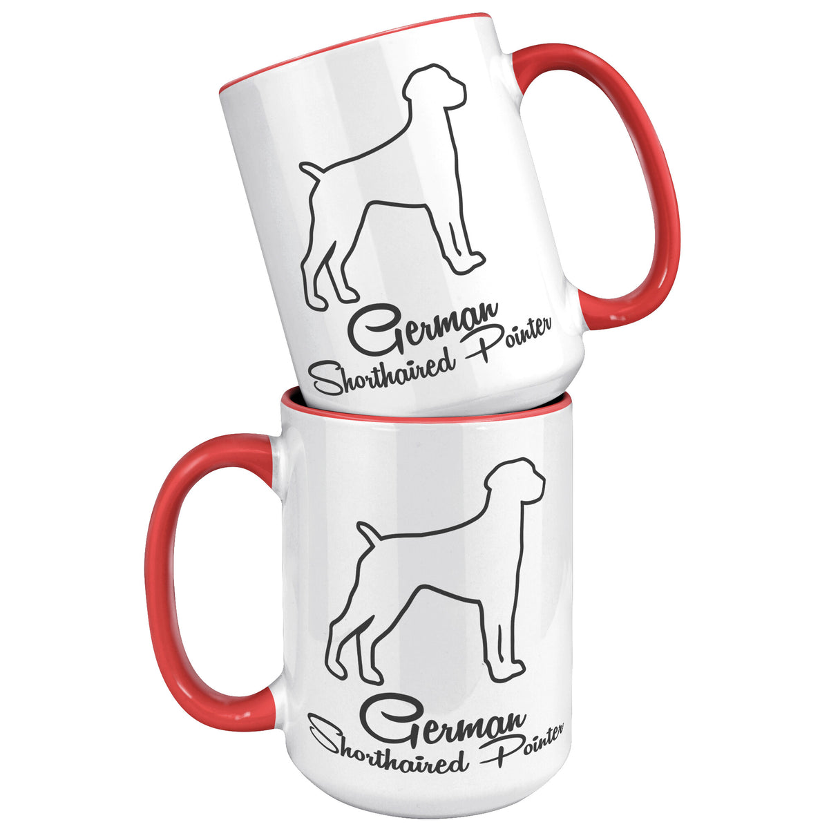 German Shorthaired Pointer Dog Outlined Silhouette 15oz Accent Mug