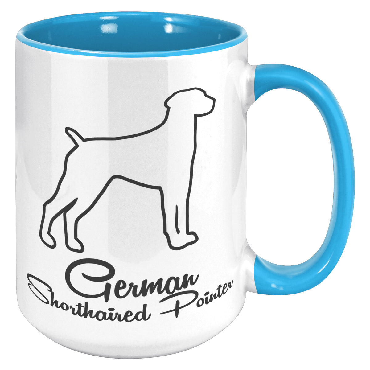 German Shorthaired Pointer Dog Outlined Silhouette 15oz Accent Mug