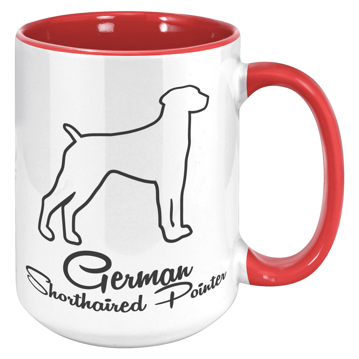 German Shorthaired Pointer Dog Outlined Silhouette 15oz Accent Mug