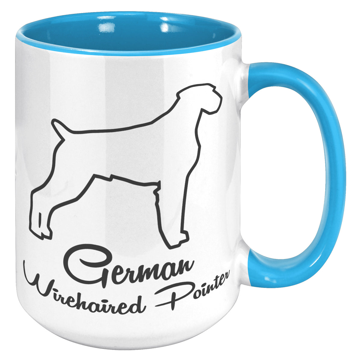 German Wirehaired Pointer Dog Outlined Silhouette 15oz Accent Mug