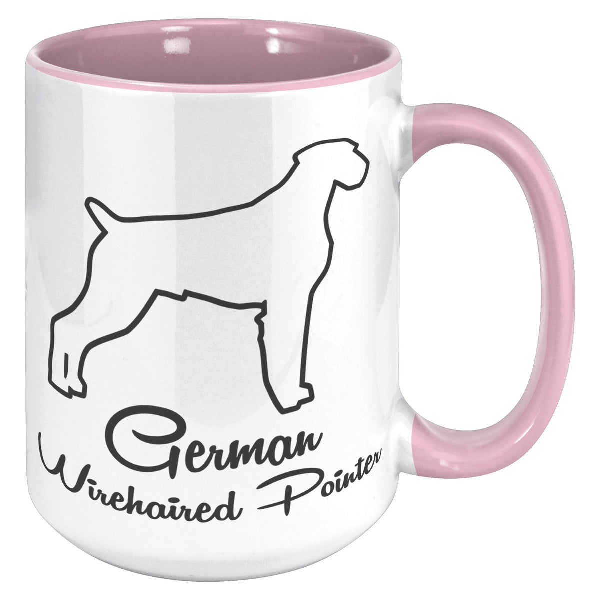 German Wirehaired Pointer Dog Outlined Silhouette 15oz Accent Mug