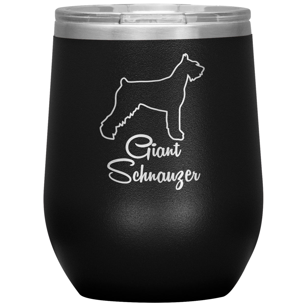Giant Schnauzer Dog Outlined Silhouette 12oz Wine Insulated Tumbler