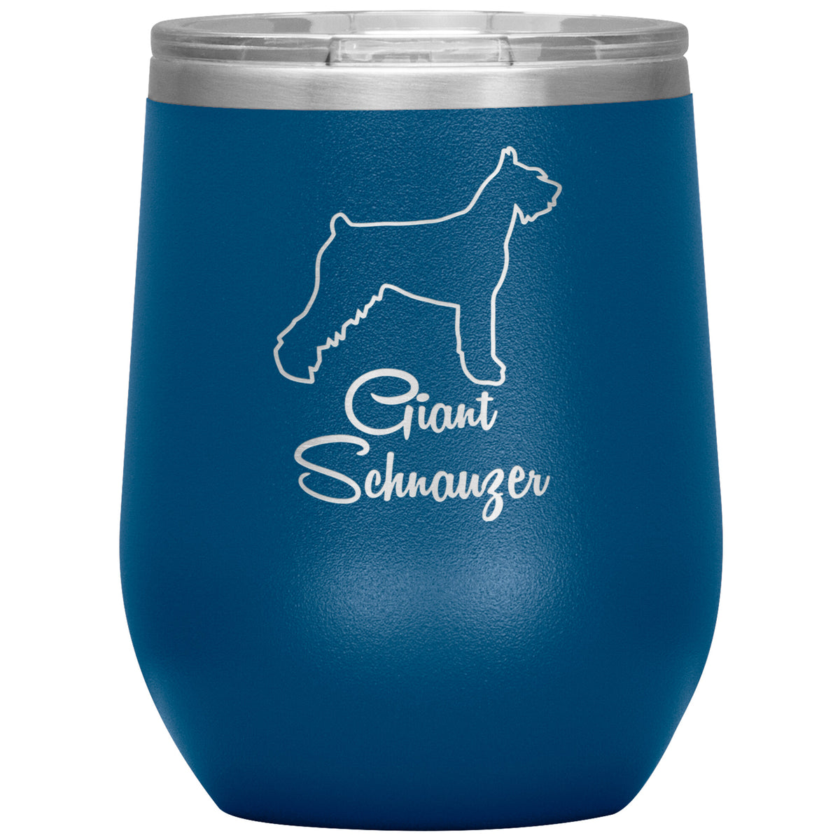 Giant Schnauzer Dog Outlined Silhouette 12oz Wine Insulated Tumbler