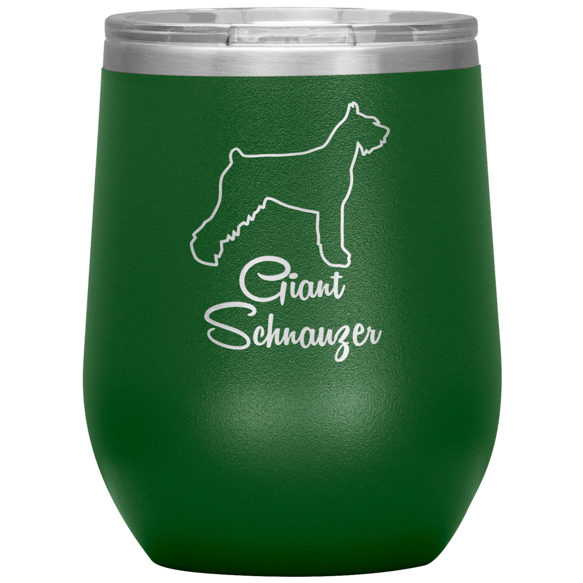 Giant Schnauzer Dog Outlined Silhouette 12oz Wine Insulated Tumbler
