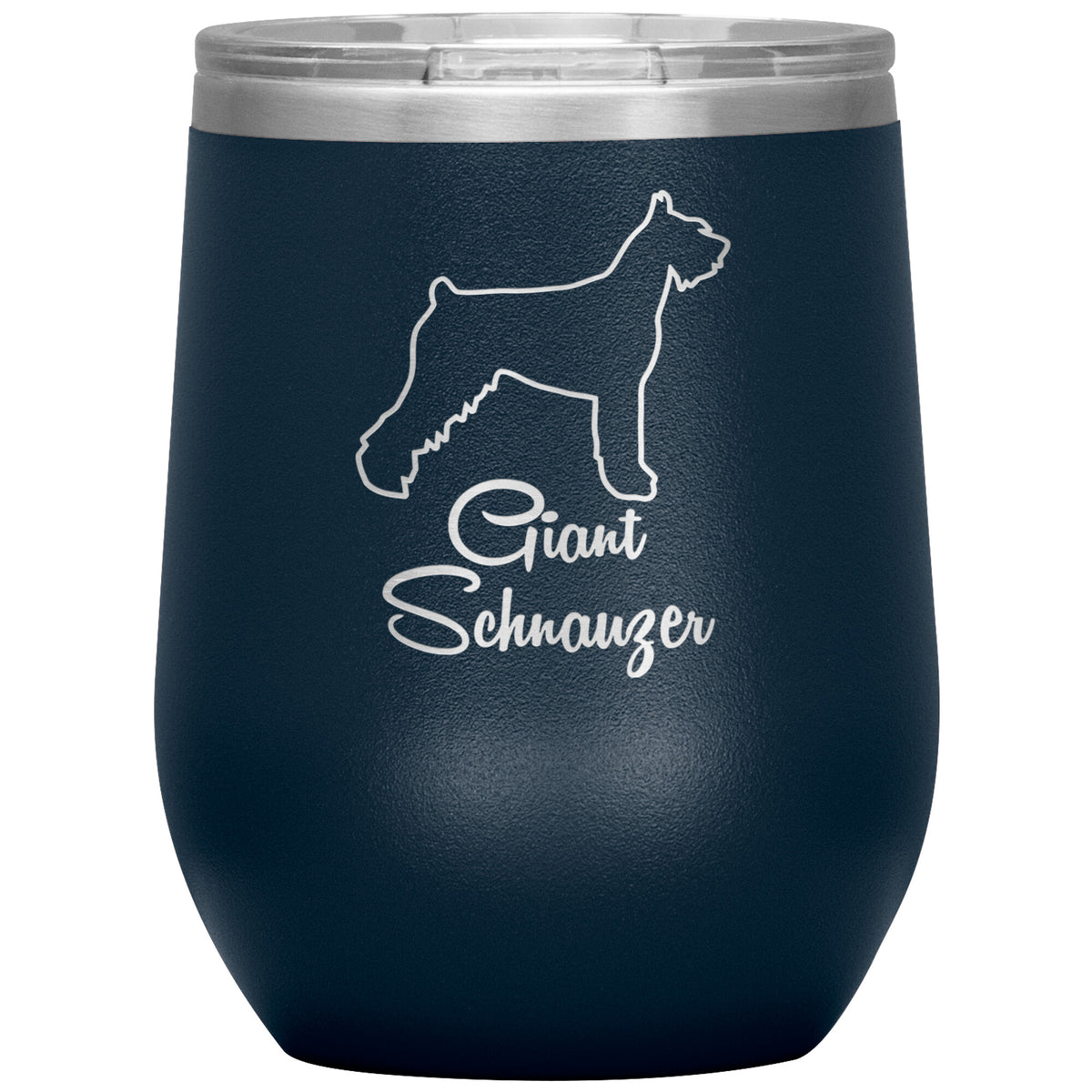 Giant Schnauzer Dog Outlined Silhouette 12oz Wine Insulated Tumbler