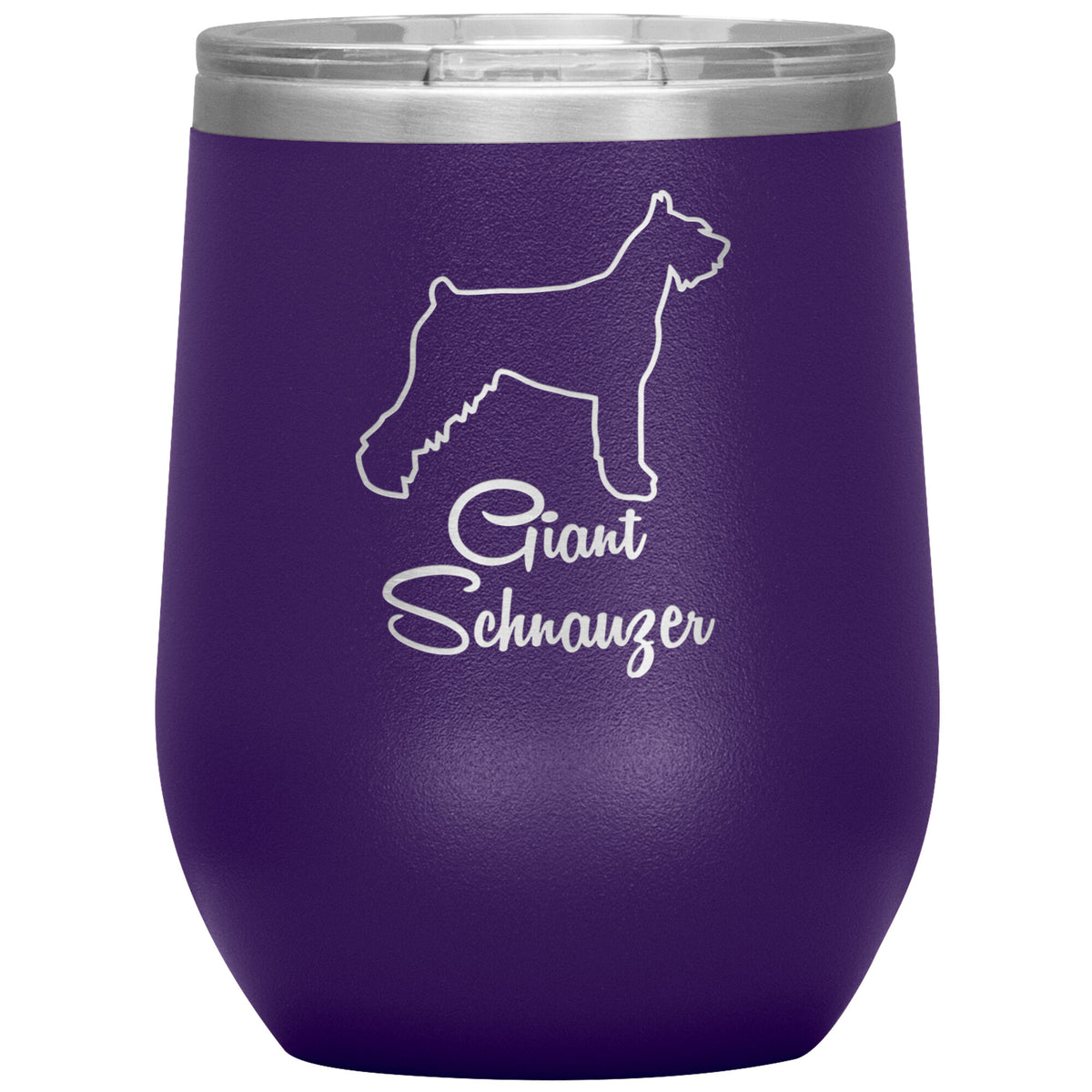 Giant Schnauzer Dog Outlined Silhouette 12oz Wine Insulated Tumbler