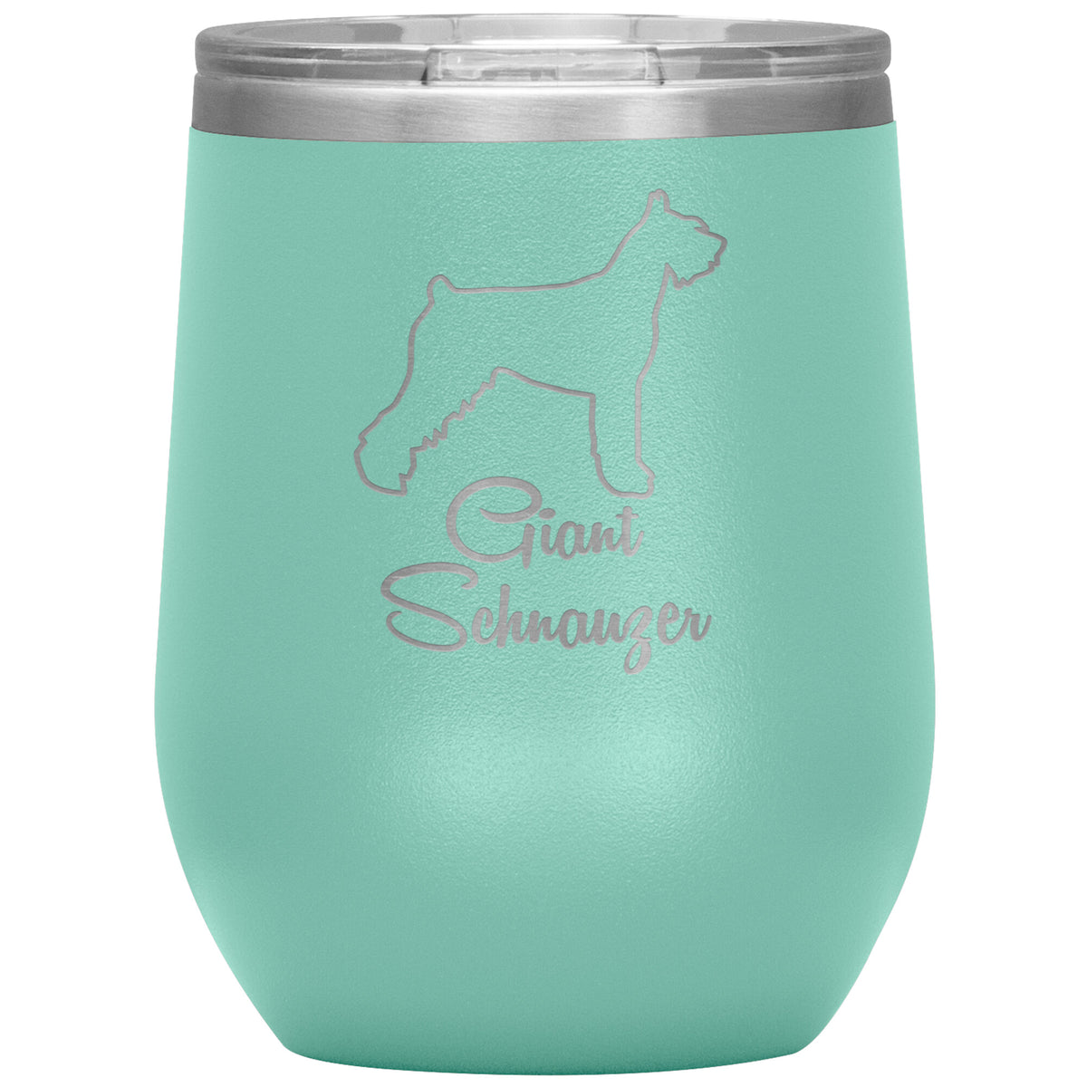 Giant Schnauzer Dog Outlined Silhouette 12oz Wine Insulated Tumbler