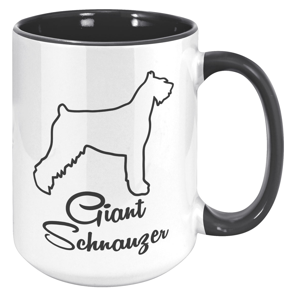 Giant Schnauzer Dog Outlined Silhouette 15oz Accent Mug