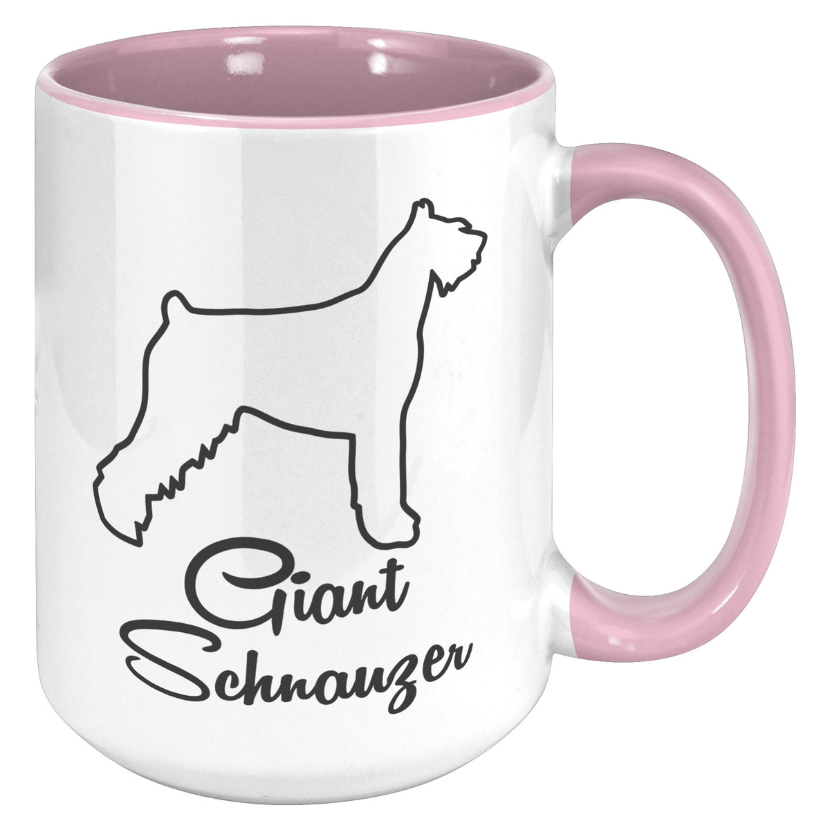 Giant Schnauzer Dog Outlined Silhouette 15oz Accent Mug