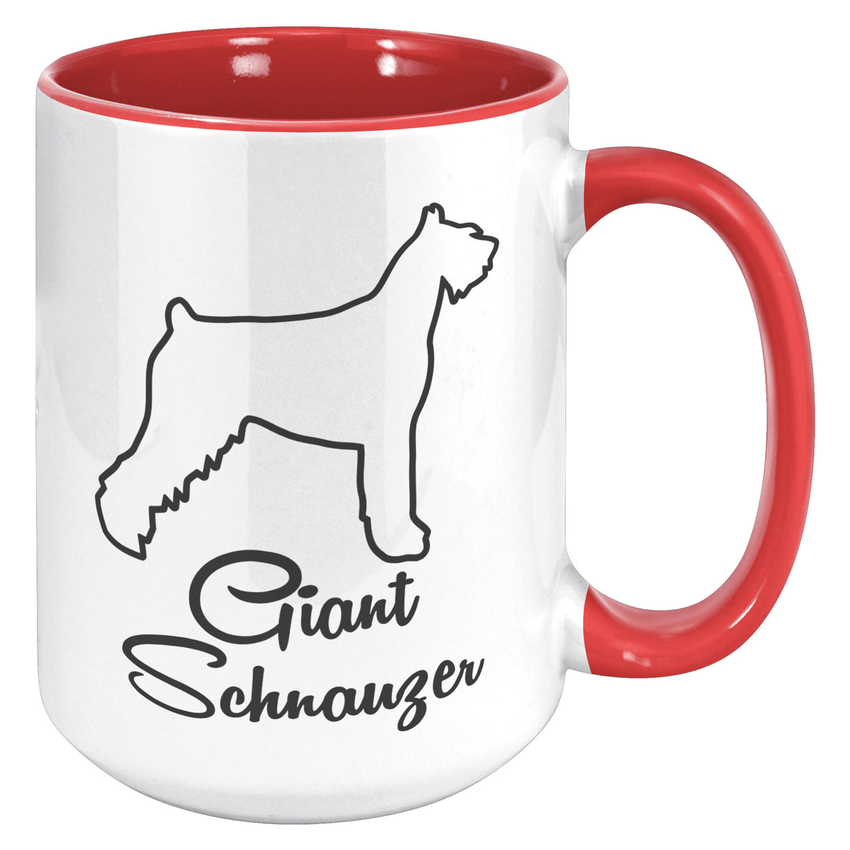Giant Schnauzer Dog Outlined Silhouette 15oz Accent Mug