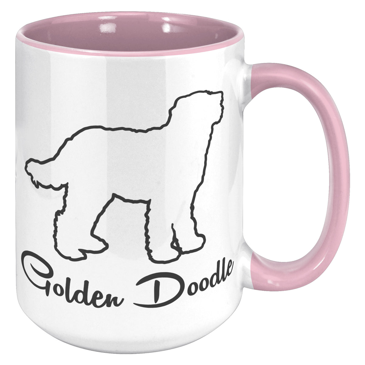 Golden Doodle Dog Outlined Silhouette 15oz Accent Mug