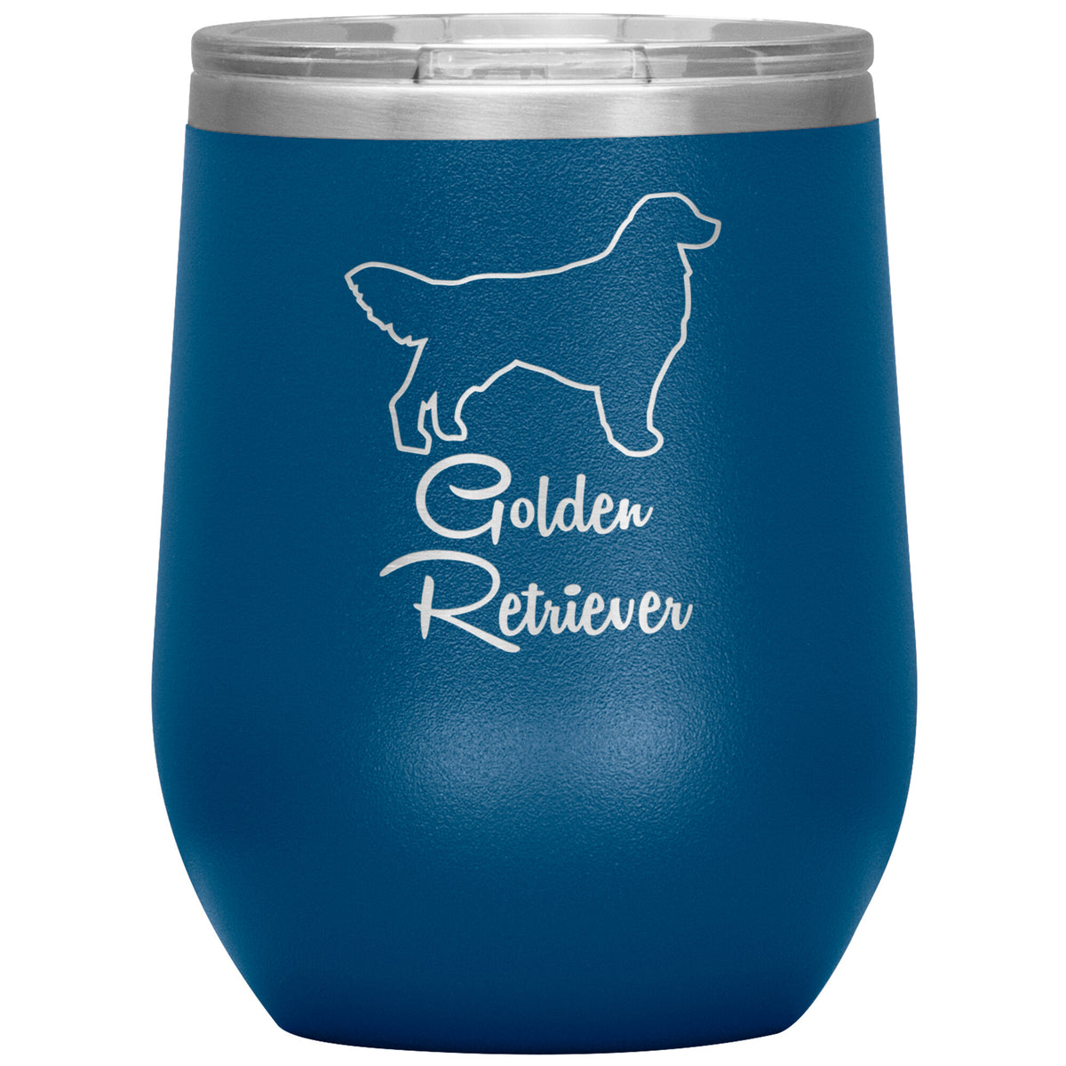 Golden Retriever Dog Outlined Silhouette 12oz Wine Insulated Tumbler