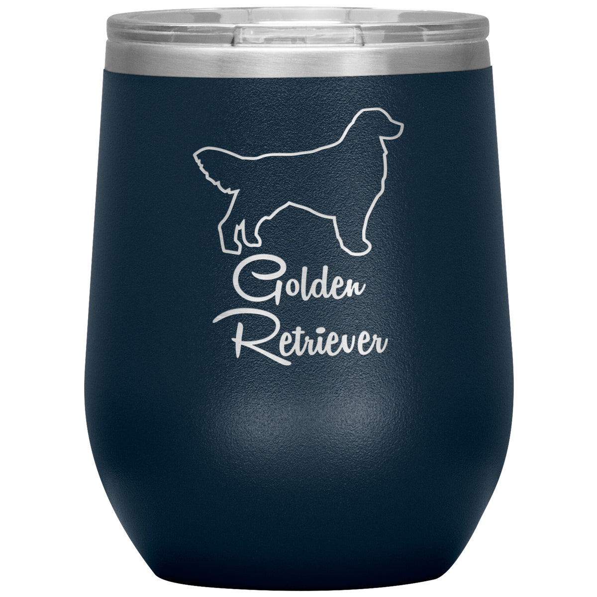 Golden Retriever Dog Outlined Silhouette 12oz Wine Insulated Tumbler