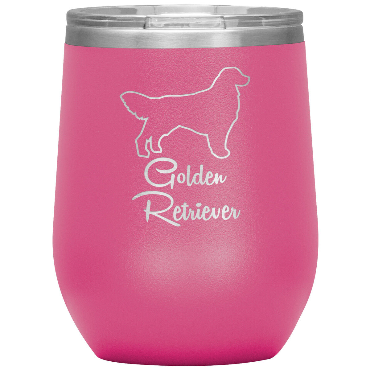 Golden Retriever Dog Outlined Silhouette 12oz Wine Insulated Tumbler