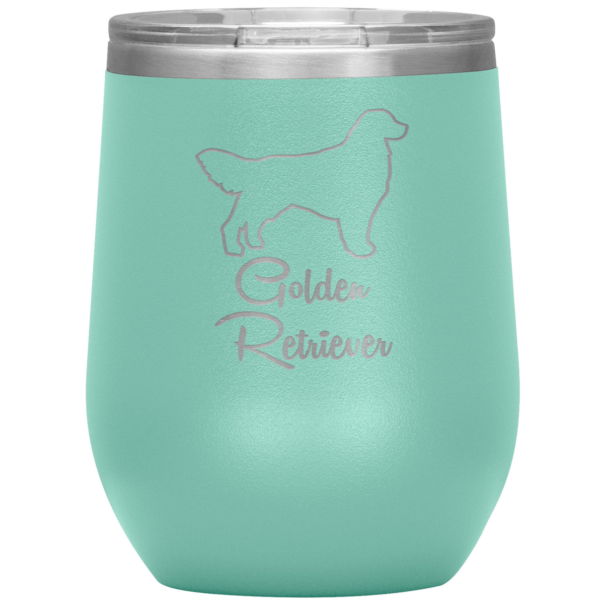 Golden Retriever Dog Outlined Silhouette 12oz Wine Insulated Tumbler