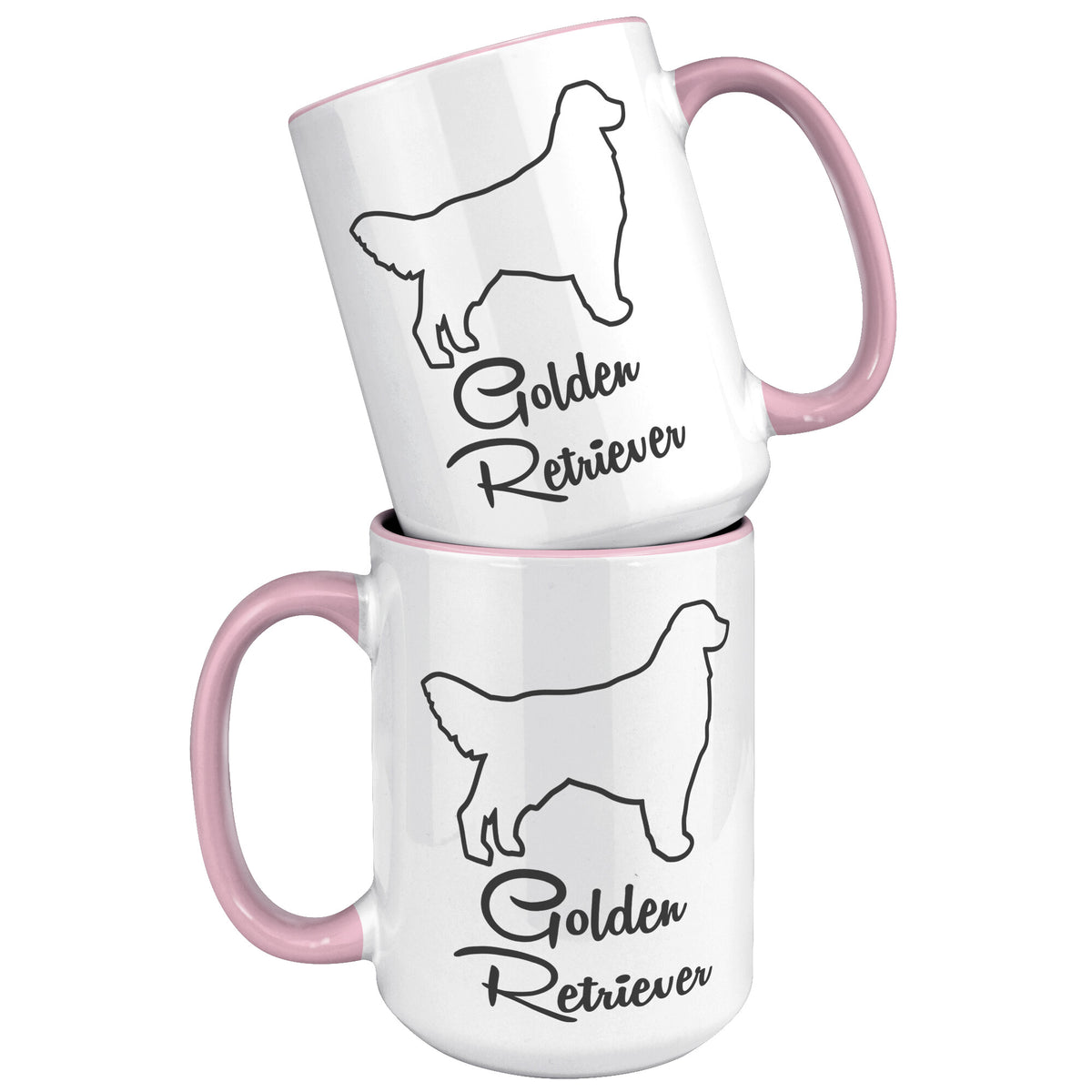 Golden Retriever Dog Outlined Silhouette 15oz Accent Mug