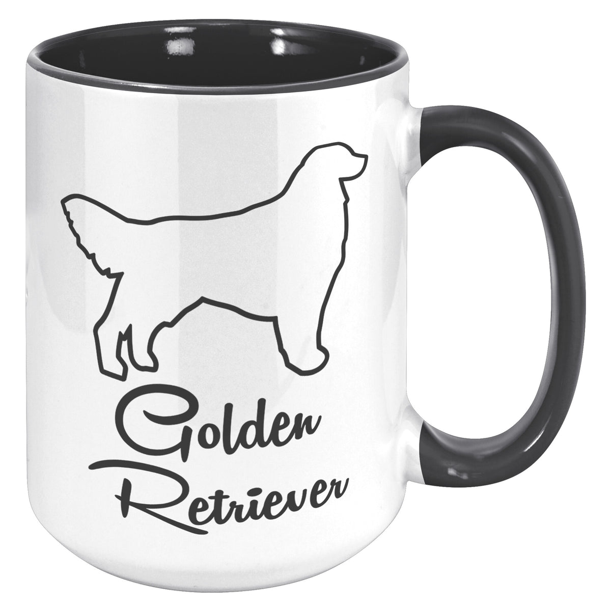 Golden Retriever Dog Outlined Silhouette 15oz Accent Mug