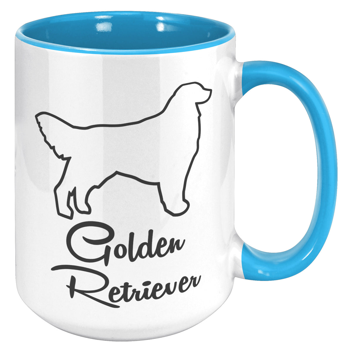 Golden Retriever Dog Outlined Silhouette 15oz Accent Mug