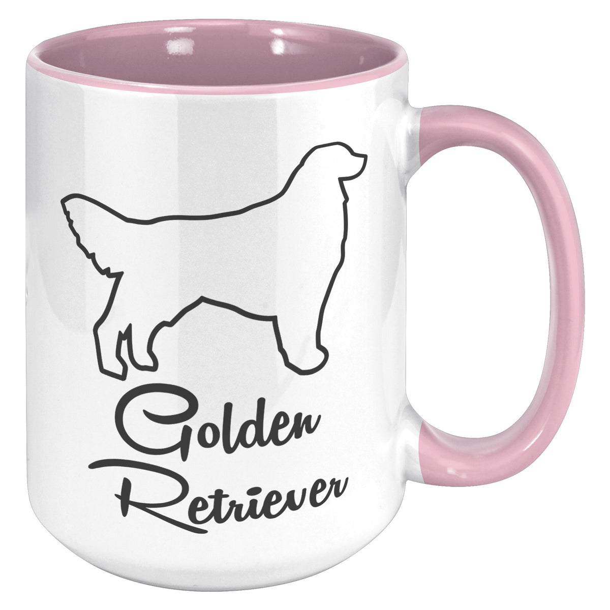 Golden Retriever Dog Outlined Silhouette 15oz Accent Mug