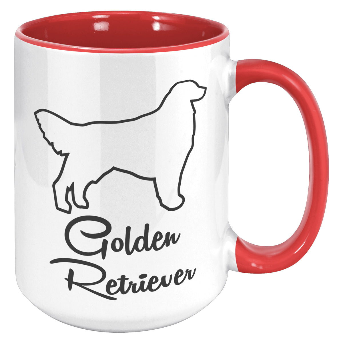 Golden Retriever Dog Outlined Silhouette 15oz Accent Mug