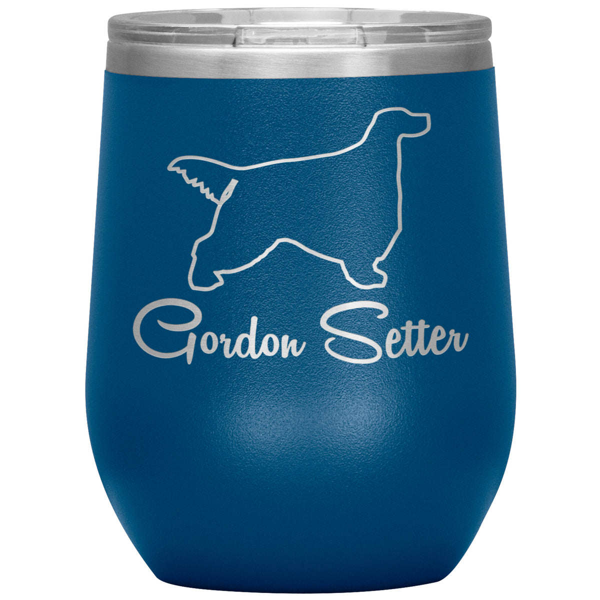 Gordon Setter Dog Outlined Silhouette 12oz Wine Insulated Tumbler