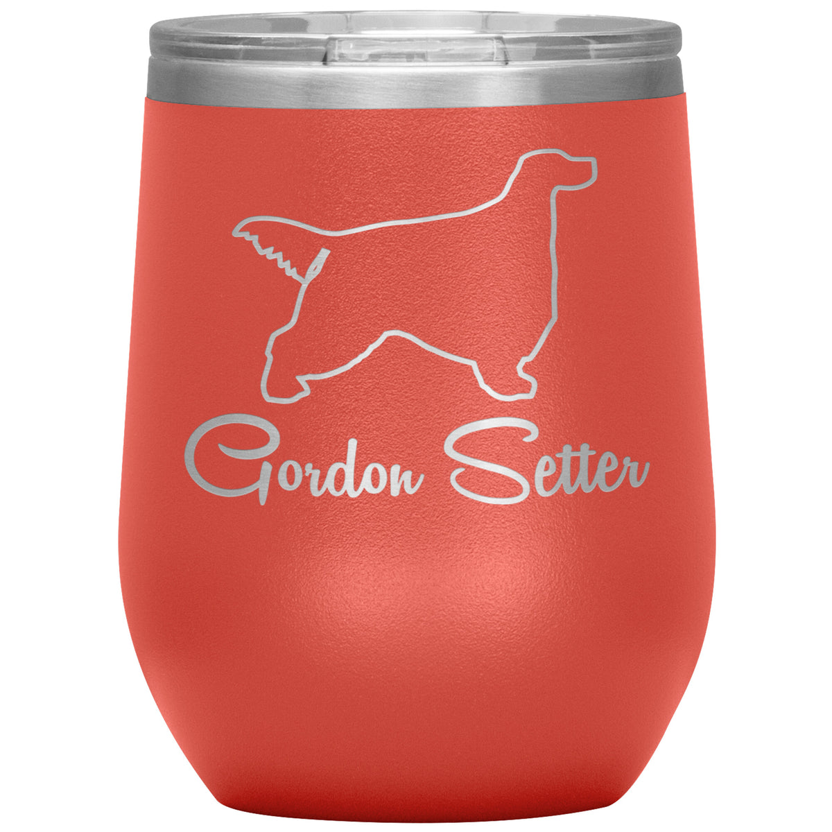 Gordon Setter Dog Outlined Silhouette 12oz Wine Insulated Tumbler
