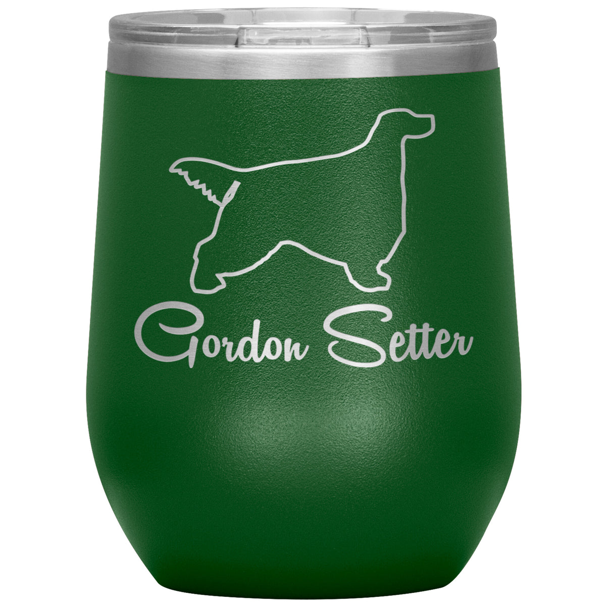Gordon Setter Dog Outlined Silhouette 12oz Wine Insulated Tumbler