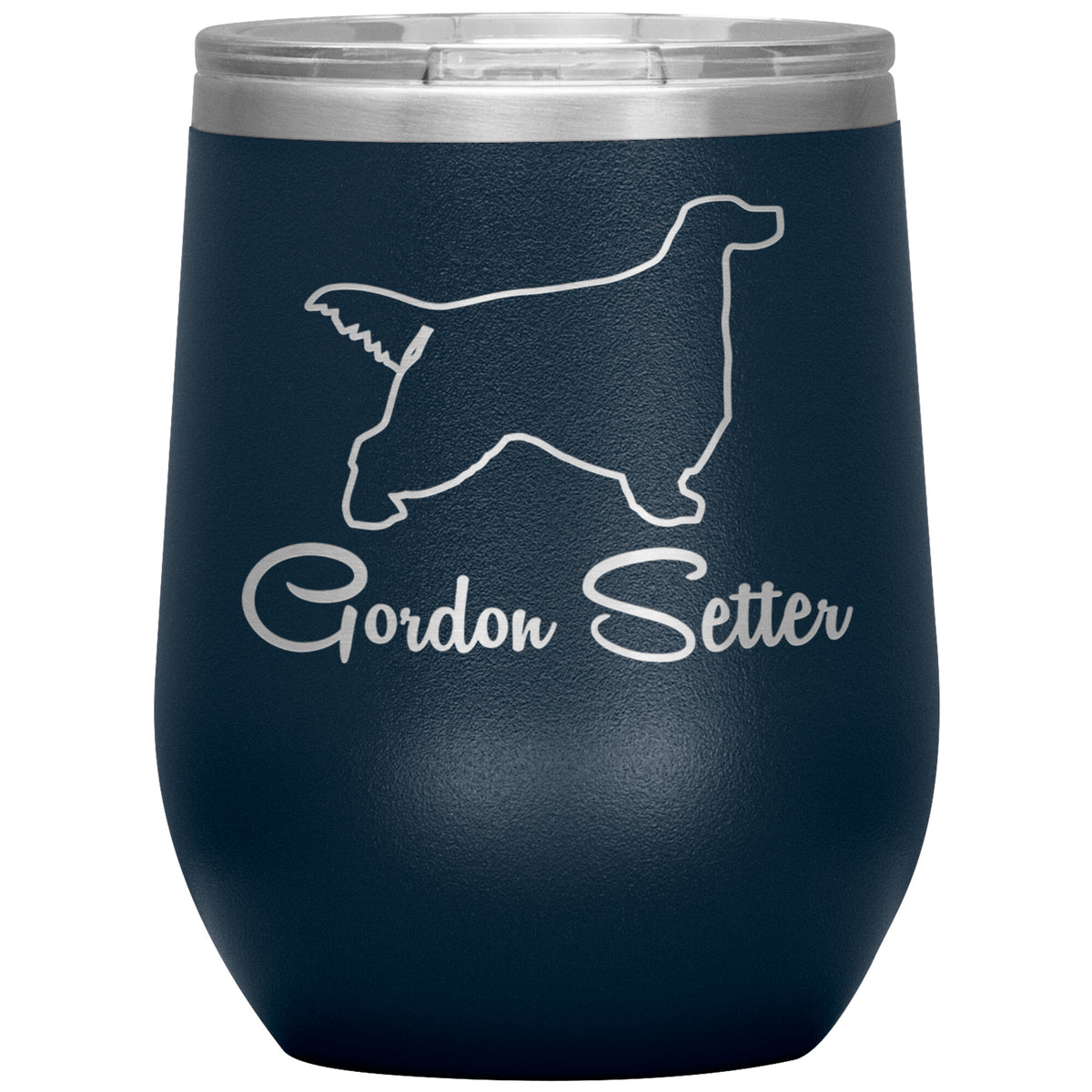 Gordon Setter Dog Outlined Silhouette 12oz Wine Insulated Tumbler
