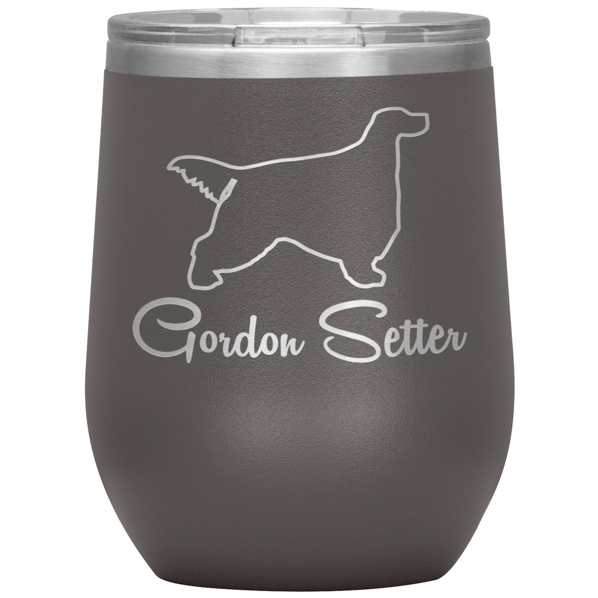 Gordon Setter Dog Outlined Silhouette 12oz Wine Insulated Tumbler