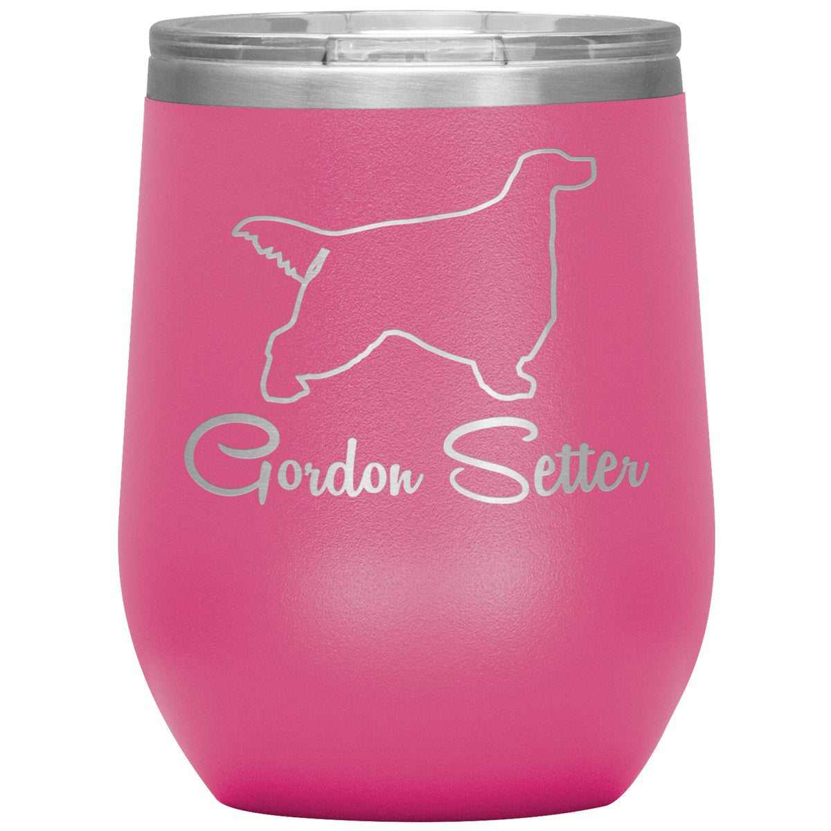 Gordon Setter Dog Outlined Silhouette 12oz Wine Insulated Tumbler