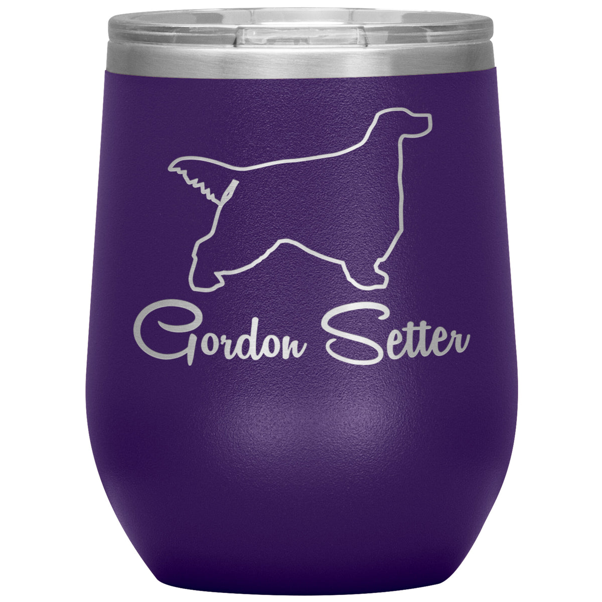 Gordon Setter Dog Outlined Silhouette 12oz Wine Insulated Tumbler
