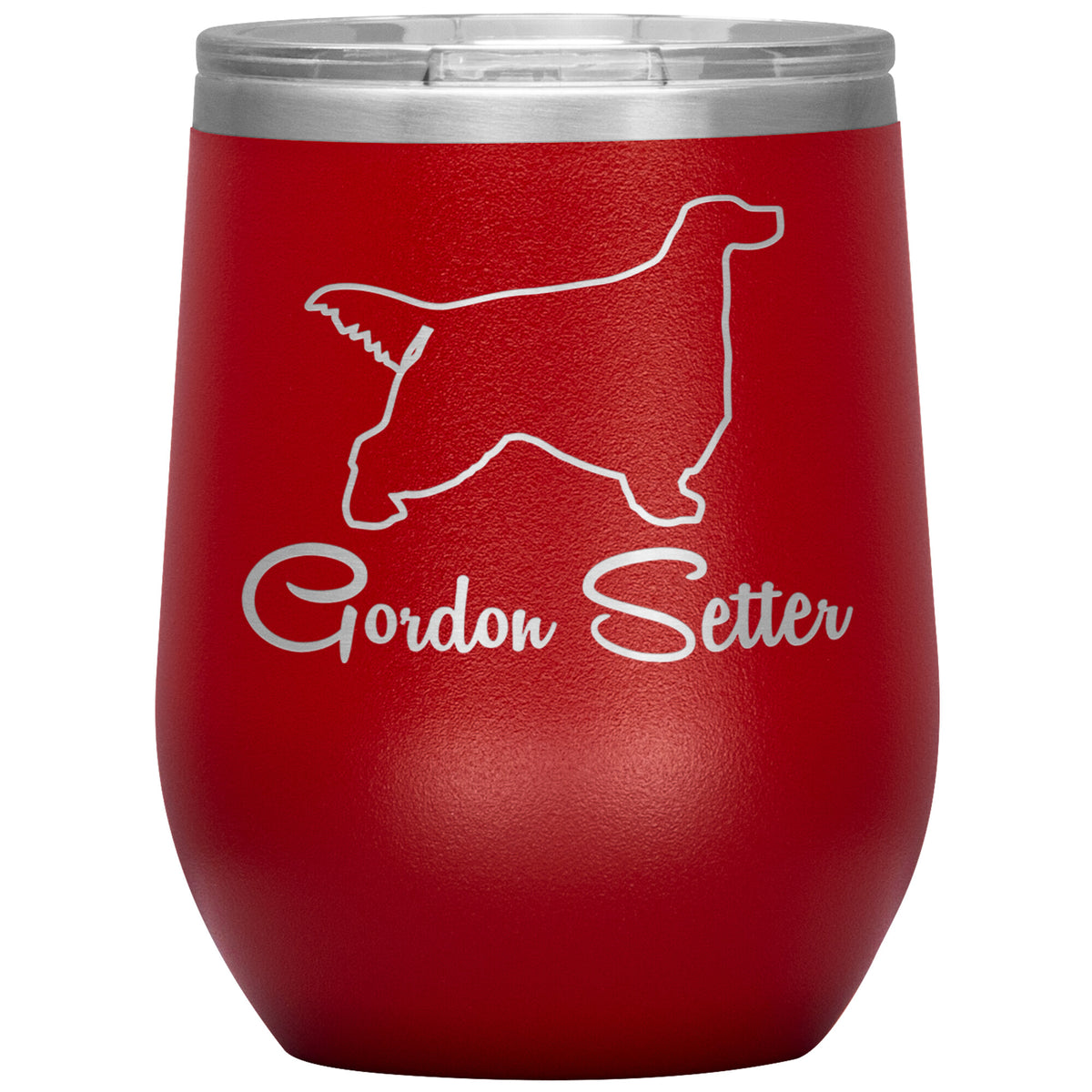 Gordon Setter Dog Outlined Silhouette 12oz Wine Insulated Tumbler