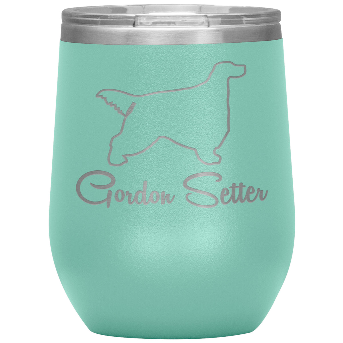 Gordon Setter Dog Outlined Silhouette 12oz Wine Insulated Tumbler