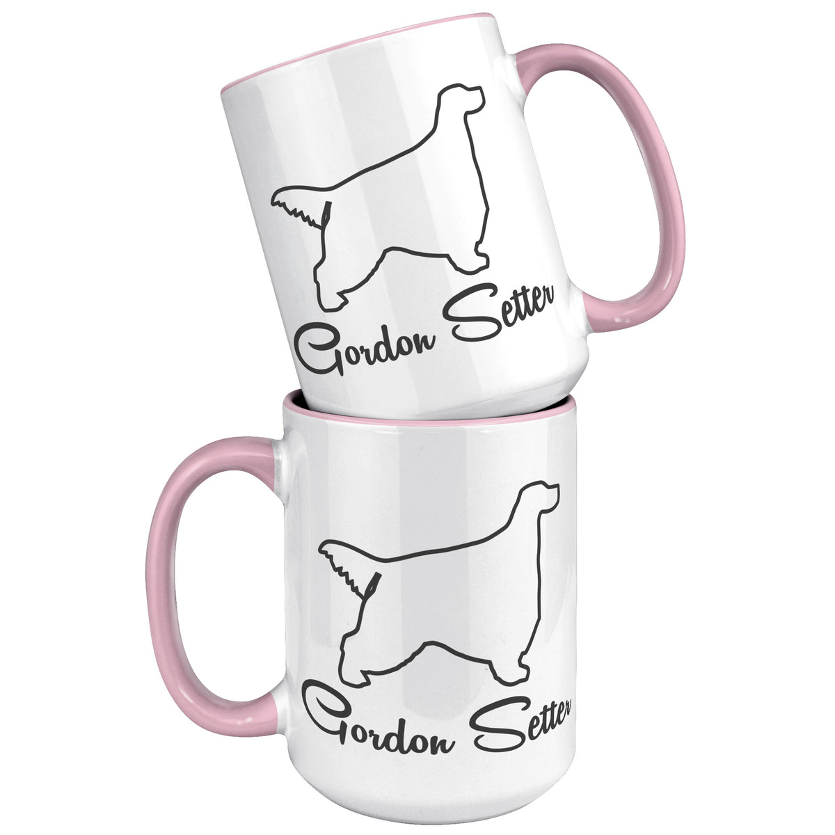 Gordon Setter Dog Outlined Silhouette 15oz Accent Mug