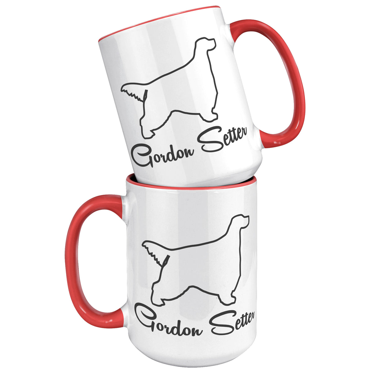 Gordon Setter Dog Outlined Silhouette 15oz Accent Mug