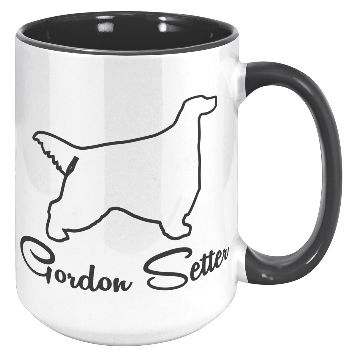 Gordon Setter Dog Outlined Silhouette 15oz Accent Mug