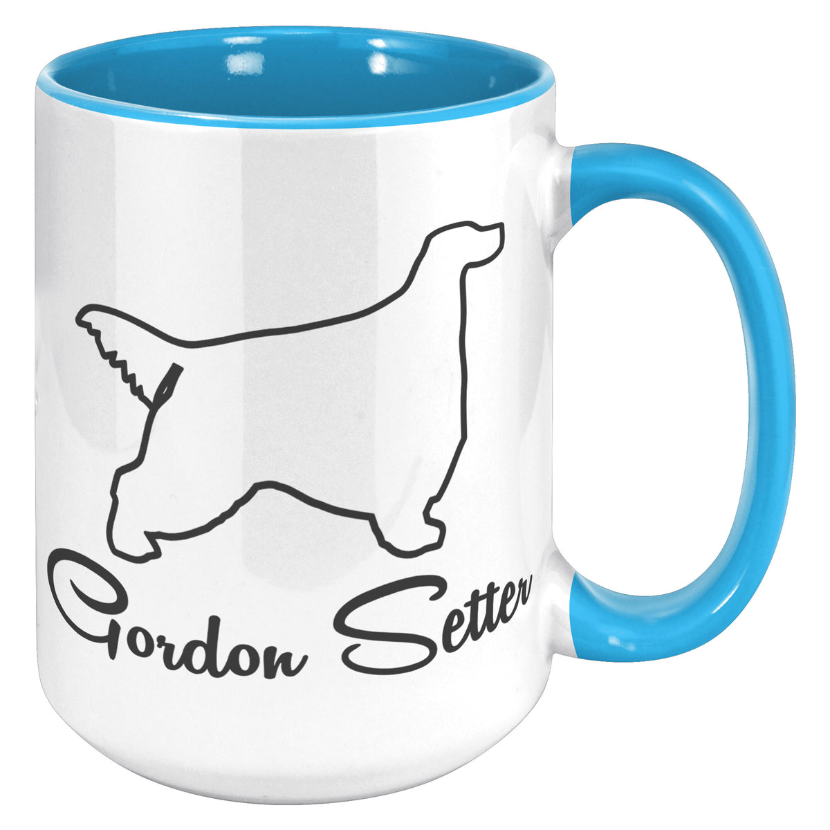 Gordon Setter Dog Outlined Silhouette 15oz Accent Mug