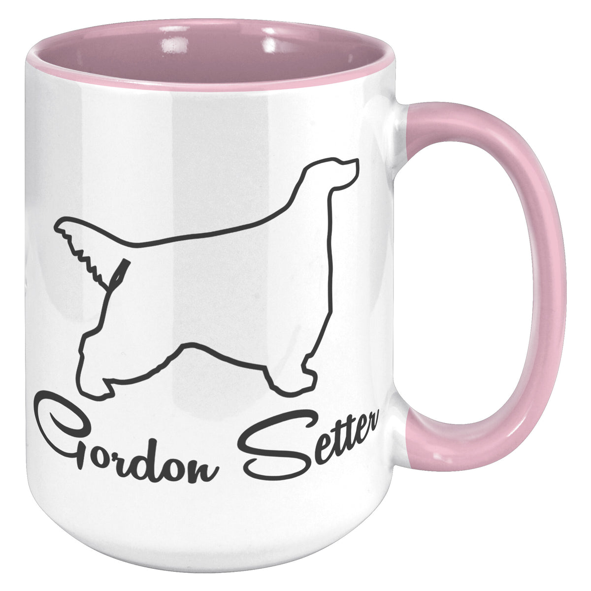 Gordon Setter Dog Outlined Silhouette 15oz Accent Mug