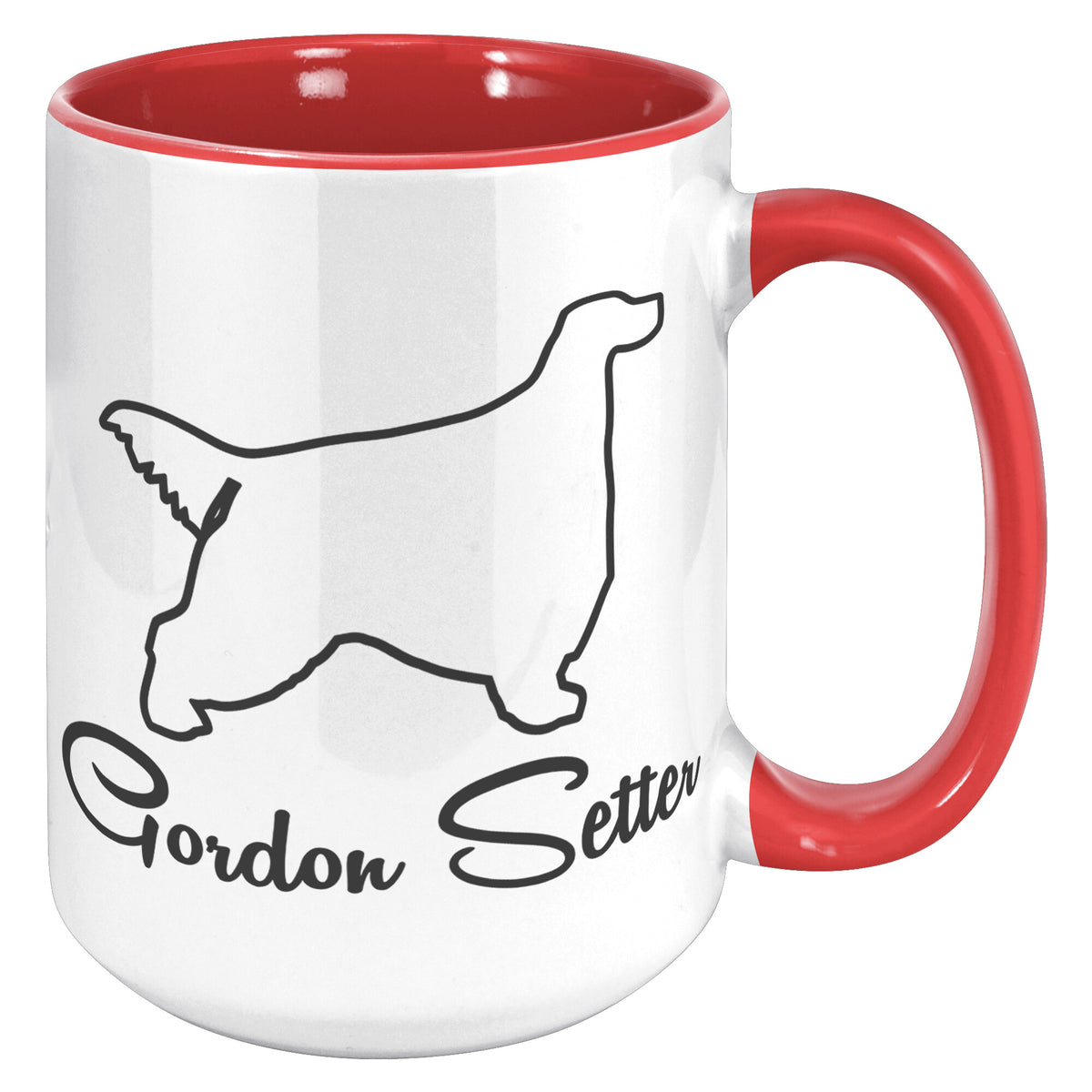 Gordon Setter Dog Outlined Silhouette 15oz Accent Mug