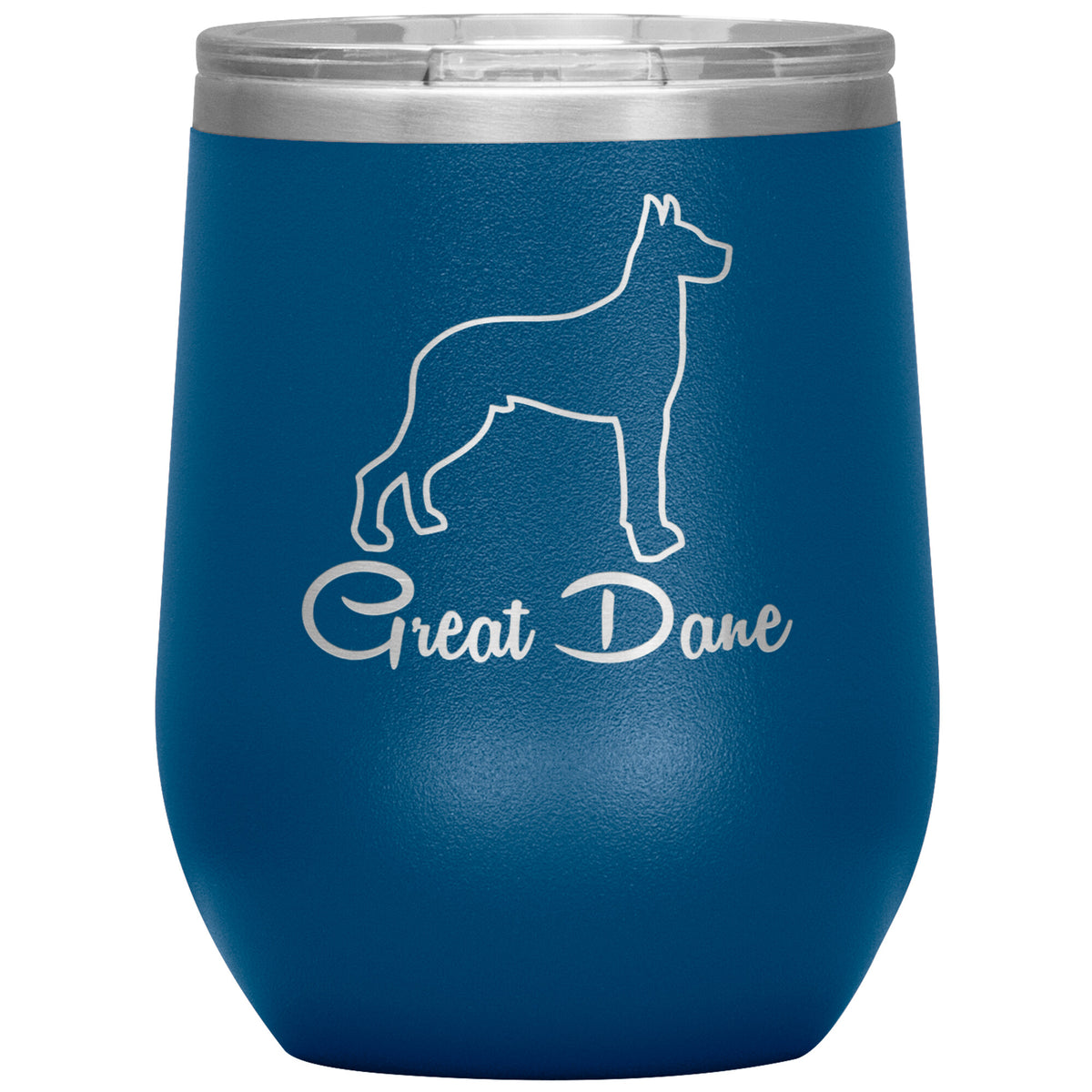 Great Dane Dog Outlined Silhouette 12oz Wine Insulated Tumbler