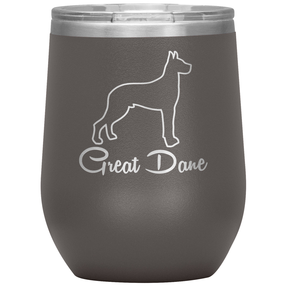 Great Dane Dog Outlined Silhouette 12oz Wine Insulated Tumbler