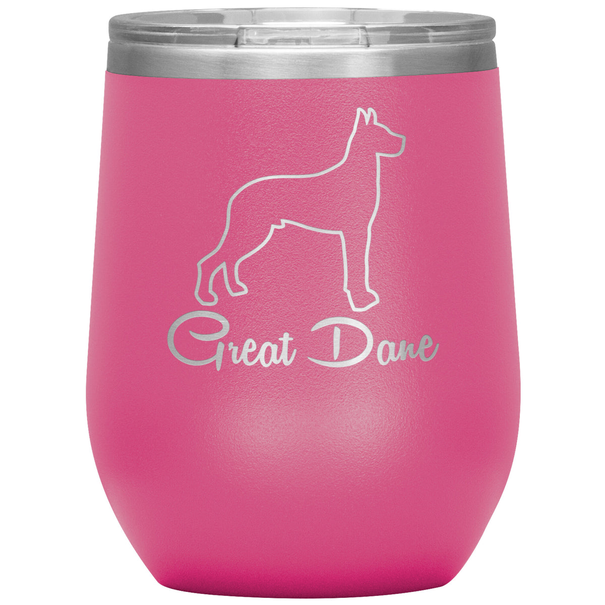 Great Dane Dog Outlined Silhouette 12oz Wine Insulated Tumbler