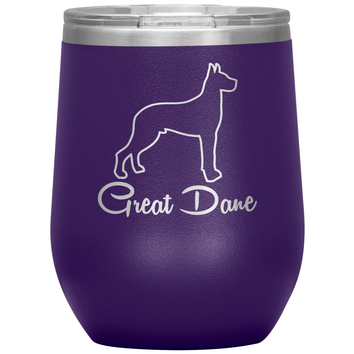 Great Dane Dog Outlined Silhouette 12oz Wine Insulated Tumbler