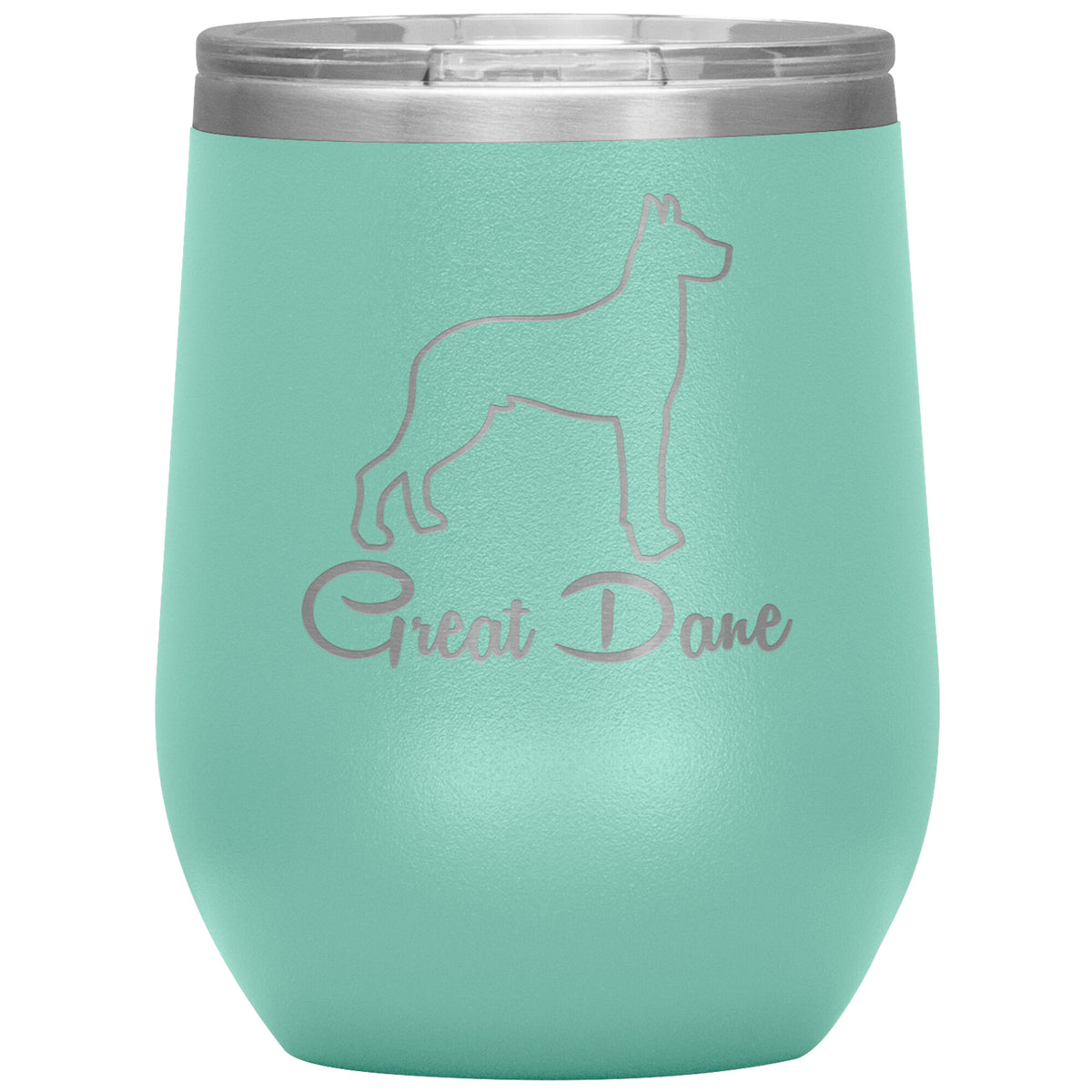 Great Dane Dog Outlined Silhouette 12oz Wine Insulated Tumbler