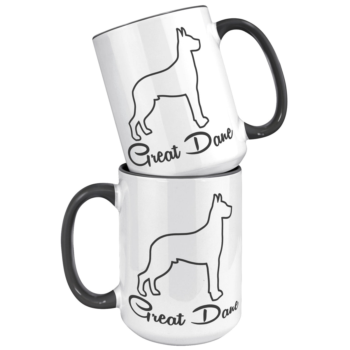 Great Dane Dog Outlined Silhouette 15oz Accent Mug